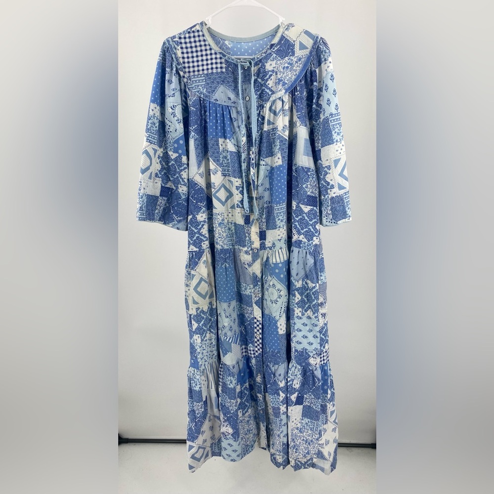 Blue Patchwork Maxi Dress - Brand: